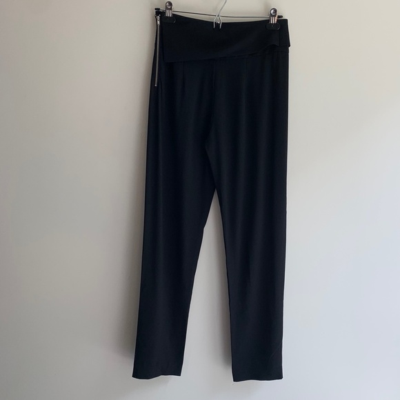 Aritzia Wilfred Tuxedo Pant High fold over Waist Straight leg Trouser Black - Picture 14 of 16